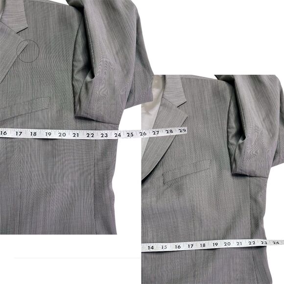 Hugo Boss The Jam76/Sharp1 Men Suit Textured Stripe Wool 48R 38-40x29 USA Made - Picture 10 of 14